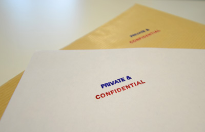 Photograph of sealed envelopes
