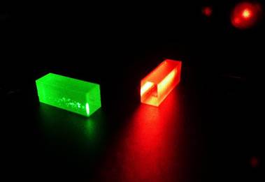 Crystals containing the quantum data after the teleportation has taken place