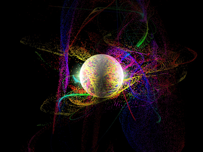 Artist's impression of a quantum state involved in reading and writing information from a nuclear spin