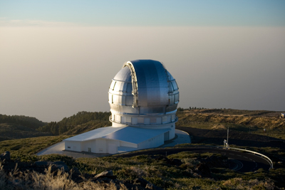 Photograph of the dome of the Gran Telescopio Canarias